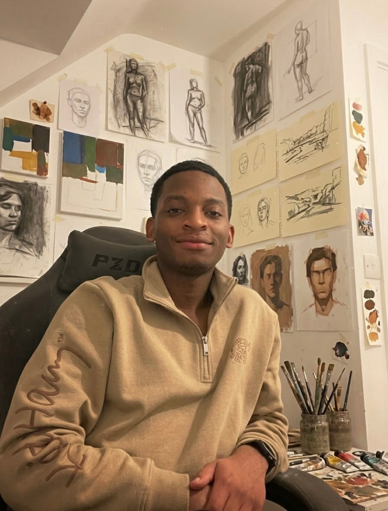 Malcolm Muronda in his studio