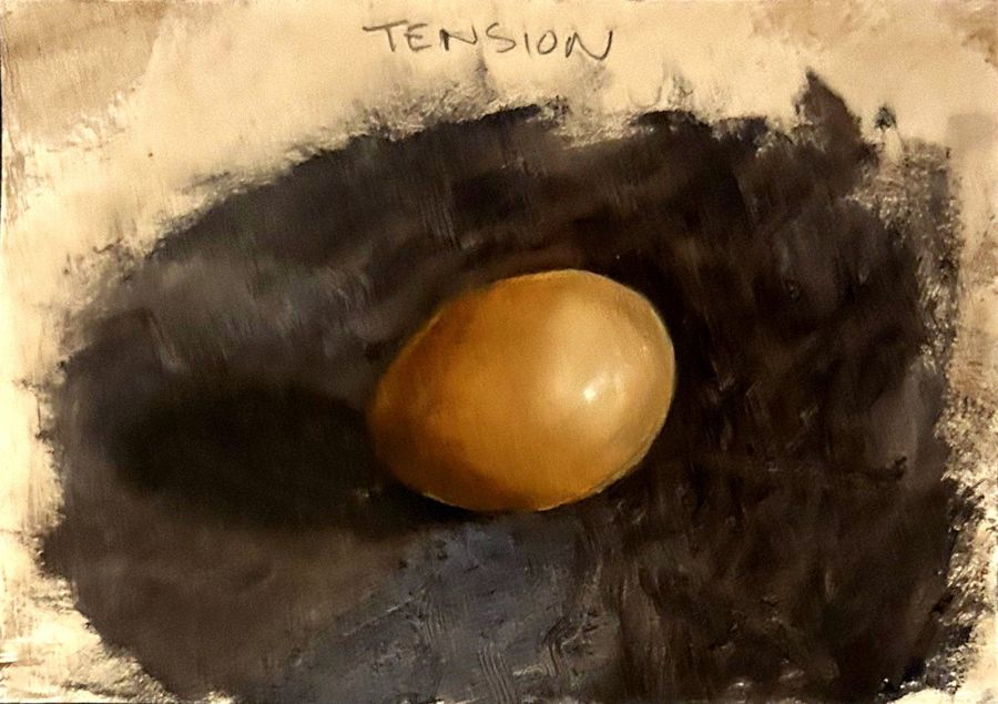 Egg study painting by Malcolm Muronda