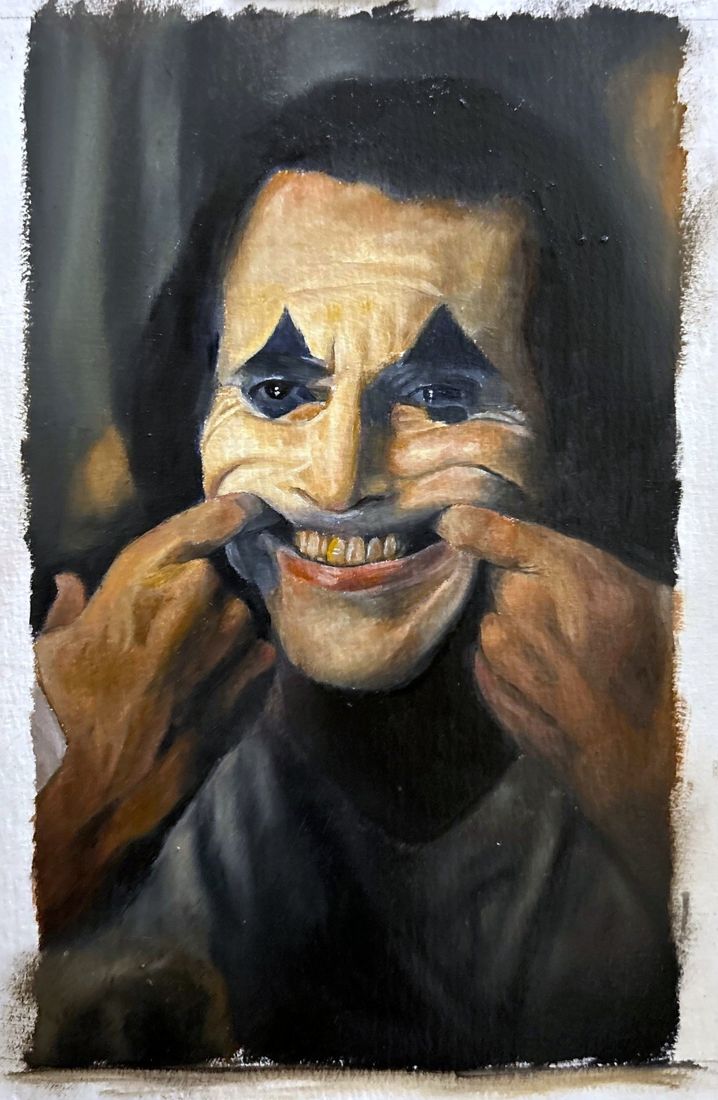 Joker portrait painting by Malcolm Muronda