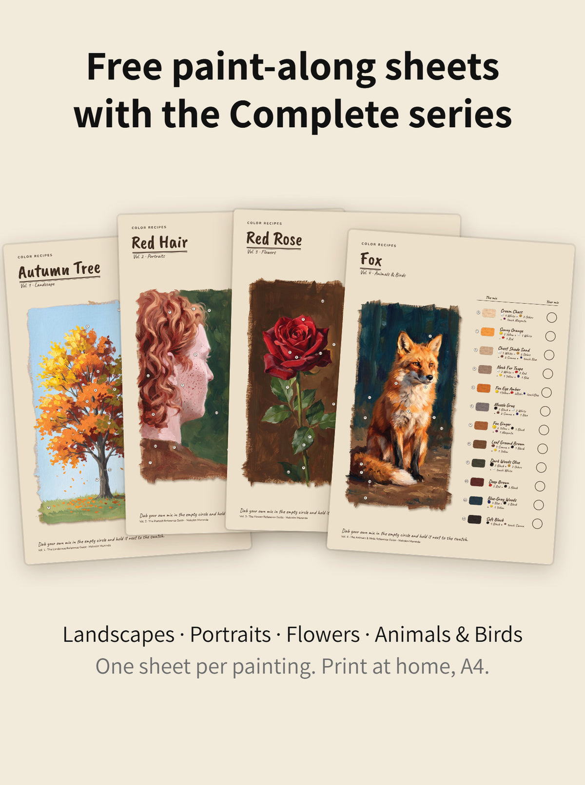 Free paint-along printables with the Complete series
